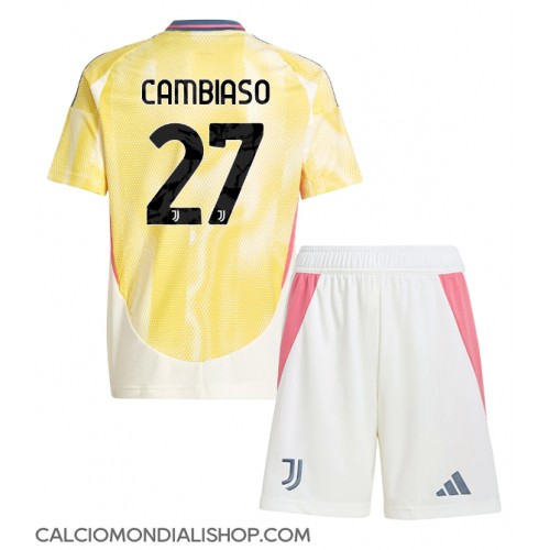 Maglie da calcio Juventus Andrea Cambiaso #27 Seconda Maglia Bambino 2024-25 Manica Corta (+ Pantaloni corti)